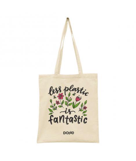 Dohe Totebag de Algodon Reciclado y Organico - 220gr - Asas Largas - Sostenible y Respetuoso con el Medio Ambiente - Ideal para 