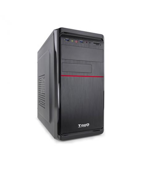 Tooq Caja Mini Torre Micro ATX - Fuente de Alimentacion 500W - 4x HDD3,5 + 1x SDD2,5 + 1x HDD5.25 - 2x USB 3.0, SD y Micro SD - 