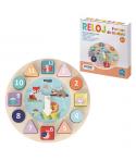 Dohe Juego Educativo de Formas Geometricas de Madera - Bordes Redondos - Tacto Suave - Colores Llamativos - Motivo Reloj - Estim