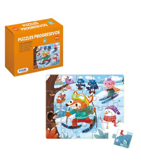 Dohe Puzzle Educativo para Niños - 20 Piezas - Doble Capa de Carton y Contrachapado - Estimula la Imaginacion y el Razonamiento 