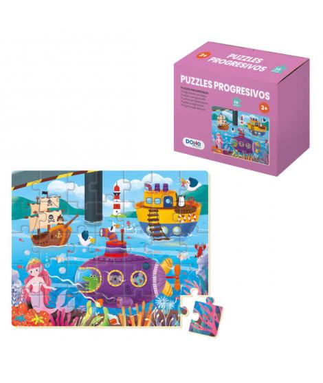 Dohe Puzzle Educativo para Niños - 35 Piezas - Doble Capa de Carton y Contrachapado - Estimula la Imaginacion y el Razonamiento