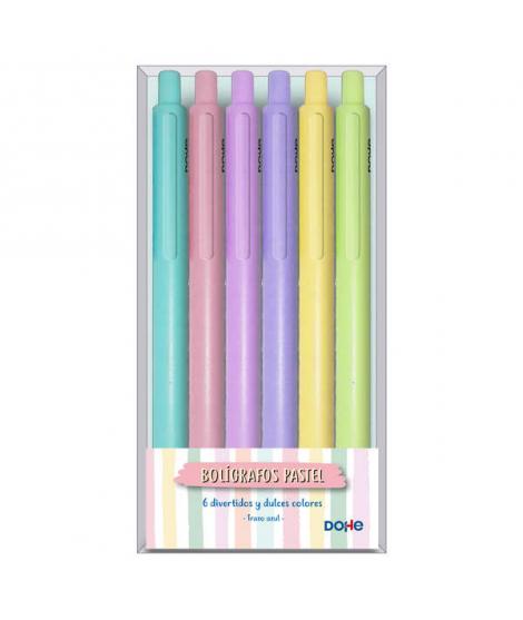 Dohe Pack de 6 Boligrafos en Tonos Pastel - Colores Surtidos