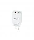 Tooq Cargador de Pared GaN USB-CPD + USB-AQC 45W - Color Blanco