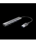 Trust Hub USB de Aluminio Halyx - 4 Puertos USB-A - Velocidad de 5 Gbps - Compacto y Resistente - Conexion Sencilla