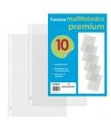 Dohe 10 Fundas Multitaladro Premium con 16 Perforaciones - 220x310mm - Polipropileno Rugoso