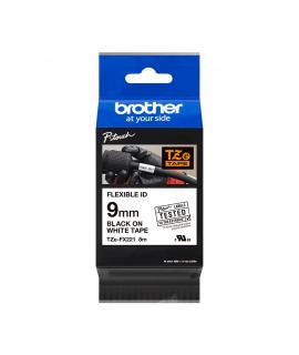 Brother TZeFX221 Cinta Laminada Flexible Original de Etiquetas - Texto negro sobre fondo blanco - Ancho 9mm x 8 metros