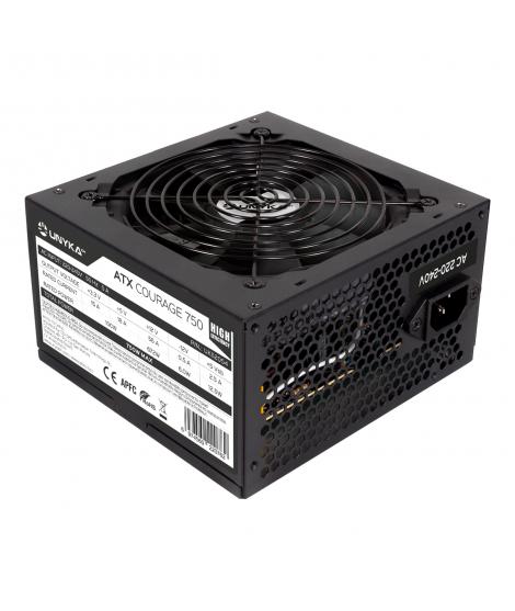 Unykach ATX Courage II 750W Fuente de Alimentacion - PFC Activo - Alta Eficiencia - Ventilador 120mm