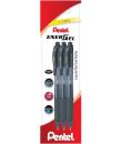 Pentel EnerGel X Pack de 3 Boligrafos de Bola Retractiles Tinta Gel - Punta 0.7mm - Trazo 0.35mm - Recargable - Grip de Agarre -