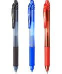 Pentel EnerGel X Pack de 3 Boligrafos de Bola Retractiles Tinta Gel - Punta 0.7mm - Trazo 0.35mm - Recargable - Grip de Agarre -