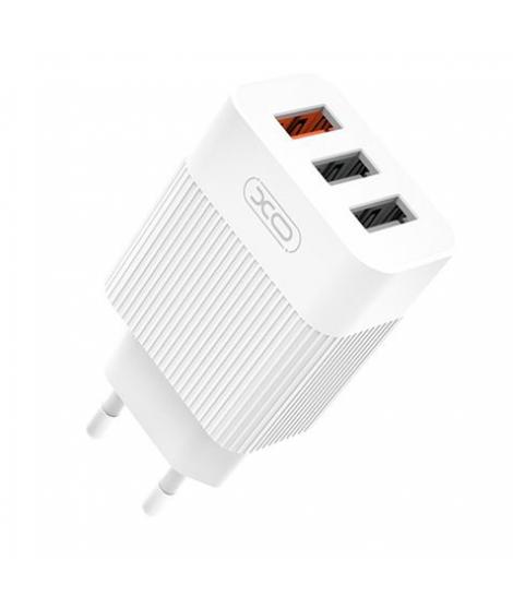 XO L72 Cargador de Corriente 1x USB-A 18W Carga Rapida 3.0, 2x USB-A