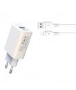 XO L85D Cargador de Corriente 18W + Cable Lightning - Carga Rapida - Proteccion Sobretensiones - Color Blanco