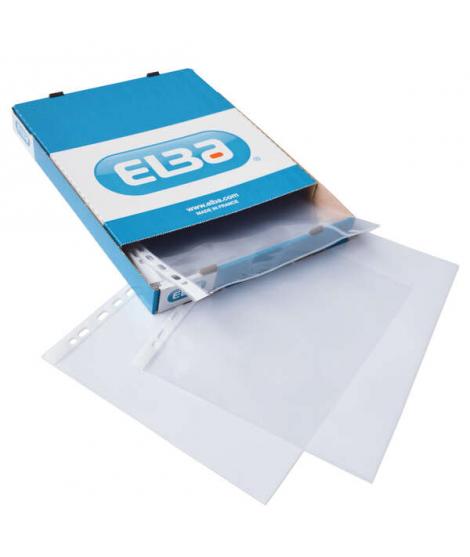 Elba Pack de 100 Fundas Multitaladro Standard A4 - Material PP de 70? - Transparentes y Resistentes