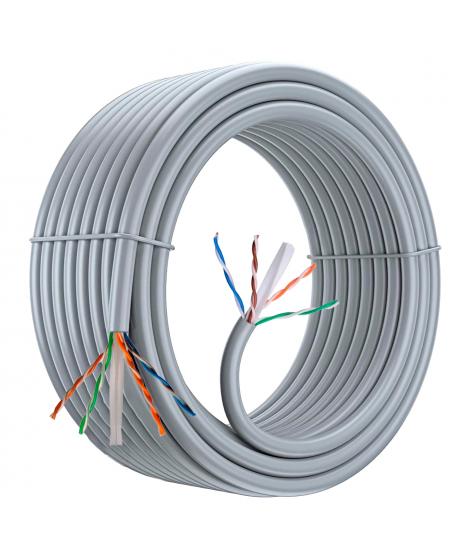 Aiten Data Cable de Red Latiguillo Cat.6 UTP AWG23 - Longitud 305m - Color Gris