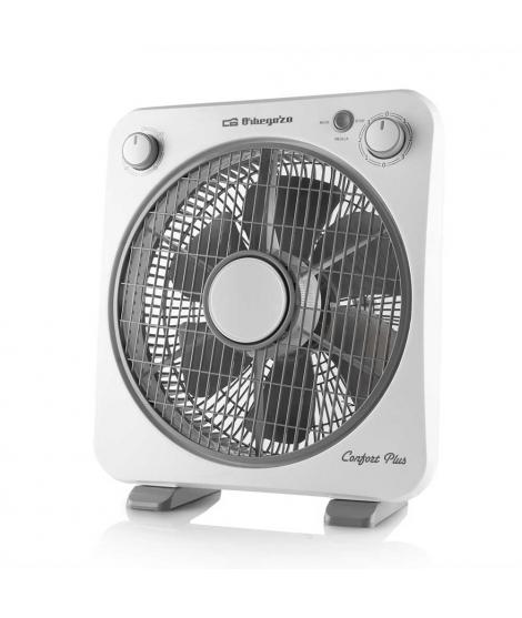 Orbegozo BF 0138 Ventilador Box Fan - Refresca y Ventila con Potencia y Silencio - Portatil y Practico - Temporizador de 60min