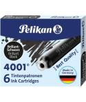 Pelikan 4001 TP/6 Pack de 6 Cartuchos - Tinta de Alta Calidad - Compatible con Plumas Estilograficas - Color Negro