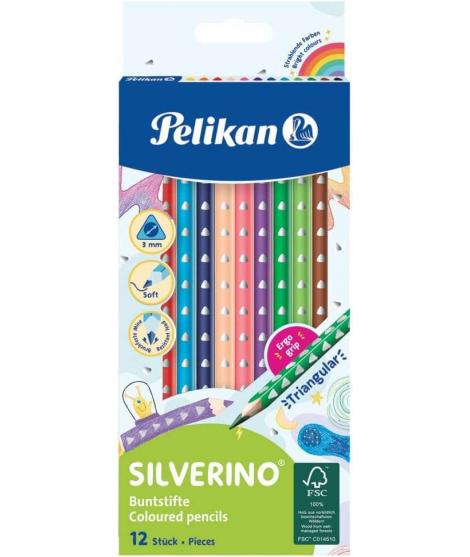 Pelikan Caja de 12 Lapices de Colores Triangulares Finos - Mina Antirotura - FSC