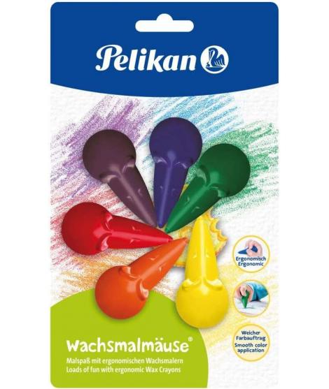 Pelikan Ceras de Raton BL6 - Forma Ergonomica - No Mancha - Colores Surtidos