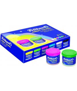 Pelikan Set de 6 Tempera - Bote 40ml - con Pincel - Botes de 40 ml - 6 Colores + 1 Pincel - Pigmentos Seleccionados - Consistenc