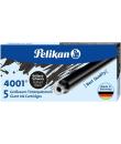 Pelikan Caja de 5 Cartuchos Largos 4001 GTP/5 - Tinta de Alta Calidad - Compatible con Plumas Estilograficas - Facil de Instalar