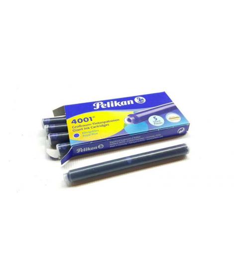 Pelikan Caja de 5 Cartuchos Largos 4001 GTP/5 - Tinta de Alta Calidad - Compatible con Plumas Estilograficas - Color Azul Real