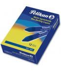 Pelikan Pack de 12 Ceras para Marcar - Resistente al Agua - Facil de Borrar - Ideal para Resaltar Texto - Color Azul