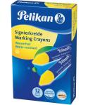 Pelikan Pack de 12 Ceras para Marcar - Resistente al Agua - Facil de Borrar - Ideal para Resaltar Texto - Color Amarillo