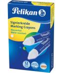 Pelikan Pack de 12 Ceras para Marcar - Resistente al Agua - Facil de Borrar - Ideal para Resaltar Texto - Color Blanco