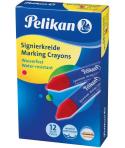 Pelikan Pack de 12 Ceras para Marcar - Resistente al Agua - Facil de Borrar - Ideal para Resaltar Texto - Color Rojo