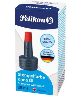 Pelikan Bote de Tinta para Tampones 28ml - Sin Aceite - Secado Rapido - Resistente al Agua - Color Rojo Intenso