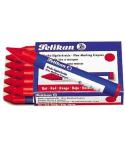 Pelikan Pack de 12 Ceras para Marcar - Punta Resistente - Ideal para Resaltar Textos - Color Rojo