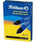 Pelikan Pack de 12 Ceras para Marcar - Punta Resistente - Ideal para Resaltar Textos - Color Negro