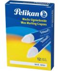 Pelikan Pack de 12 Ceras para Marcar - Punta Resistente - Ideal para Resaltar Textos - Color Blanco