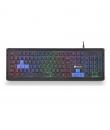 NGS GKX-305 Teclado Gaming USB Frances - 26 Teclas Antighosting - Iluminacion LED 5 Niveles de Intensidad - Teclas Multimedia - 