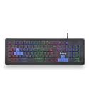 NGS GKX-305 Teclado Gaming USB Frances - 26 Teclas Antighosting - Iluminacion LED 5 Niveles de Intensidad - Teclas Multimedia - 