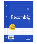 Ancor Recambio de 120 Hojas 90gr Tamaño A4 Cuadriculado 4x4mm - 4 Taladros