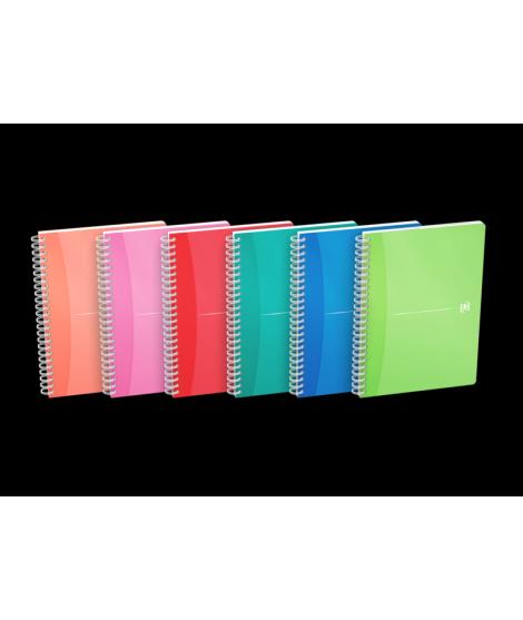 Oxford Office My Colours Cuaderno Espiral A5 - Tapa de Plastico Resistente - Espiral Doble para Mayor Durabilidad - Cuadricula 5