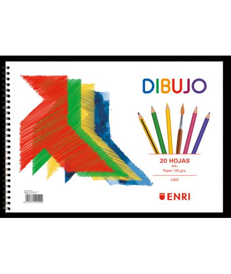 Enri Pajarita Bloc de Dibujo A4+ - Tapa Blanda - 20 Hojas 120gr - Microperforado - 2 Taladros - Liso