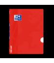 Oxford School Classic Openflex A4 - Tapa de Plastico Resistente - Libreta Grapada - Pauta 3.5 con Margen - 48 Hojas - Color Rojo