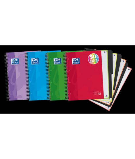 Oxford School Classic A4+ Europeanbook - Tapa Extradura Resistente - 50% mas Hojas Gratis - 5x5 Cuadricula - 120 Hojas - Colores