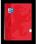 Oxford School Classic Cuaderno Espiral Tapa de Plastico Folio 4x4 - 80 Hojas - Tapa de Plastico - Color Rojo