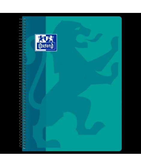 Oxford School Classic Cuaderno Espiral Tapa de Plastico Folio 4x4 - Resistente Tapa de Plastico - Cuadricula de 4x4 con Margen -