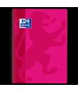 Oxford School Classic Cuaderno Espiral Tapa de Plastico Folio 4x4 - 80 Hojas - Margen - Ideal para Estudiantes - Color Fucsia