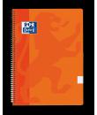 Oxford School Classic Cuaderno Espiral Tapa de Plastico Folio 4x4 - 80 Hojas - con Margen - Ideal para Estudiantes - Color Naran