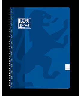 Oxford School Classic Cuaderno Espiral Tapa de Plastico Folio 4x4 - 80 Hojas - Margen - Color Azul Marino