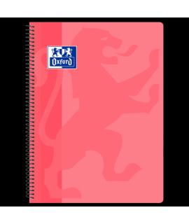 Oxford School Classic Cuaderno Espiral Tapa de Plastico Folio 4x4 - 80 Hojas - Tapa de Plastico - Cuadriculado 4x4 - Margen - Co