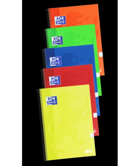 Oxford School Classic Cuaderno Espiral Tapa Extradura Write&Erase - Folio 4x4 con Margen - 80 Hojas - Colores Surtidos