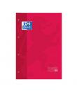 Oxford School Classic Cuaderno de Recambio - Tamaño A4 - Tapa Blanda - Encolado - 80 Hojas - Cuadricula 5x5 - Color Rojo