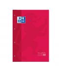 Oxford School Classic Cuaderno de Recambio - Tamaño A4 - Tapa Blanda - Encolado - 80 Hojas - Cuadricula 5x5 - Color Rojo