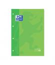 Oxford School Classic Cuaderno de Recambio - Tamaño A4 - Tapa Blanda - Encolado - Cuadricula 5x5 - 80 Hojas - Color Verde Manzan