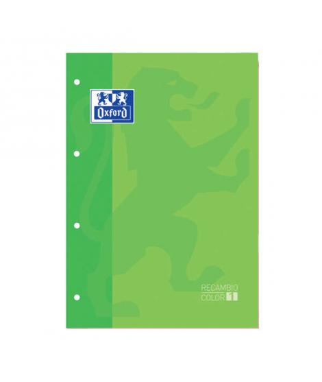 Oxford School Classic Cuaderno de Recambio - Tamaño A4 - Tapa Blanda - Encolado - Cuadricula 5x5 - 80 Hojas - Color Verde Manzan